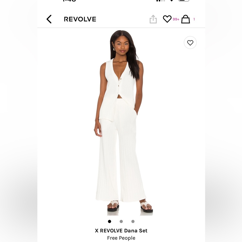 Free People X Revolve Dana Set. Size Medium. NWT. Cream color.